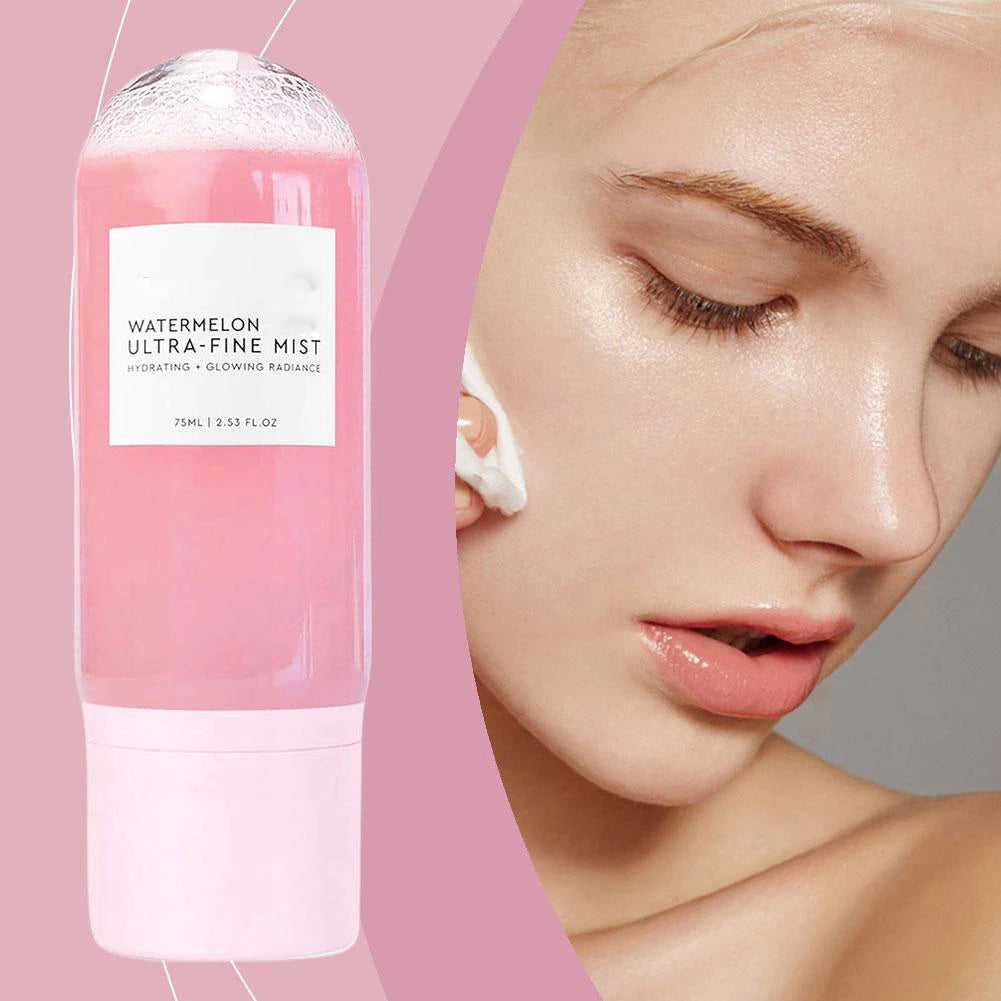 2PCS Watermelon Glow Facial Spray Ultra-Fine Watermelon Hydrating Mist With Hyaluronic Acid Refresh Brighten Dry Skin Care