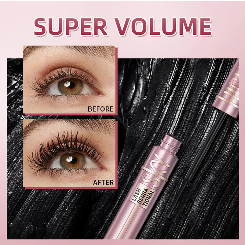 Natural Thick Curling Mascara Makeup Non-Smudge Brushes Lengthens Eyelashes Waterproof Fast Dry Black Curling Mascara Cosmetics