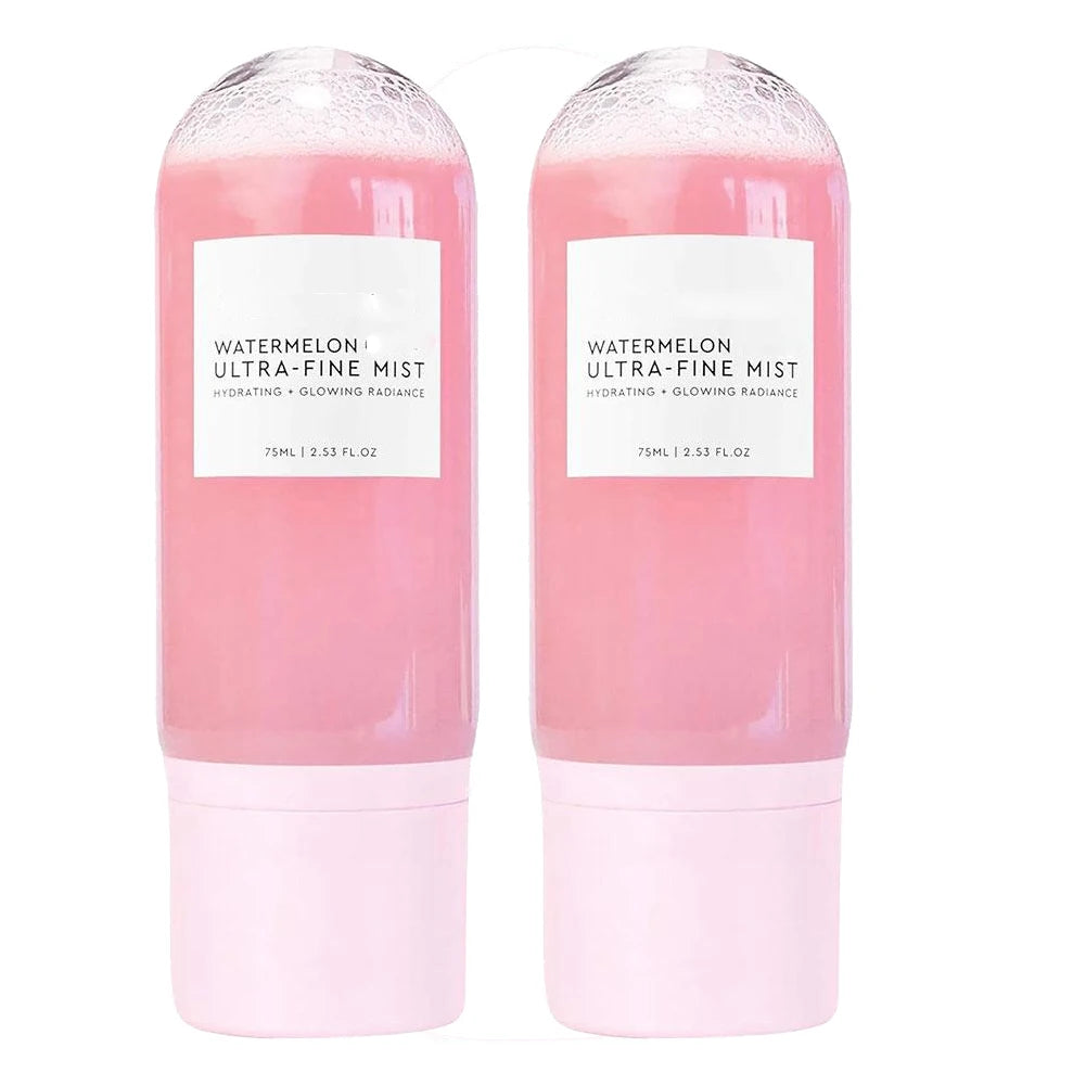2PCS Watermelon Glow Facial Spray Ultra-Fine Watermelon Hydrating Mist With Hyaluronic Acid Refresh Brighten Dry Skin Care