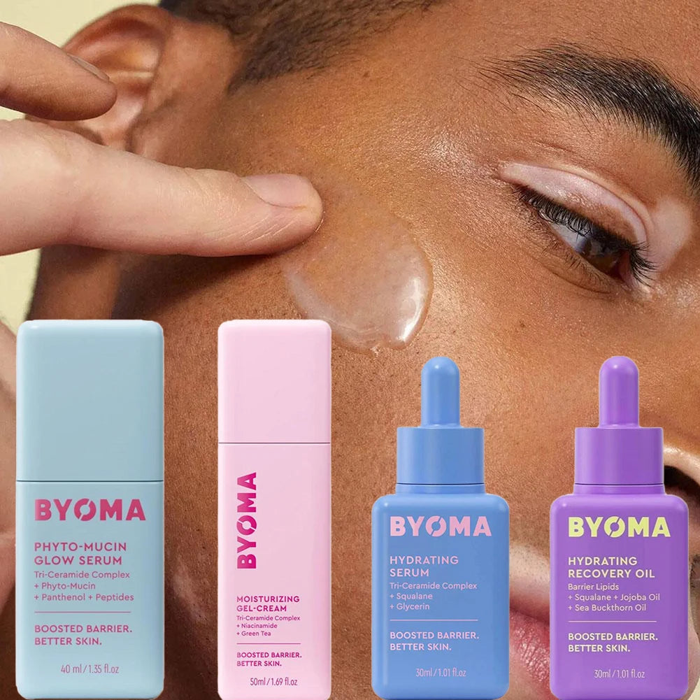 BYOMA Phyto-Mucin Glow Serum & Hydrating Skincare Range, Moisturizing Gel-Cream & Recovery Oil, Gentle Barrier Support