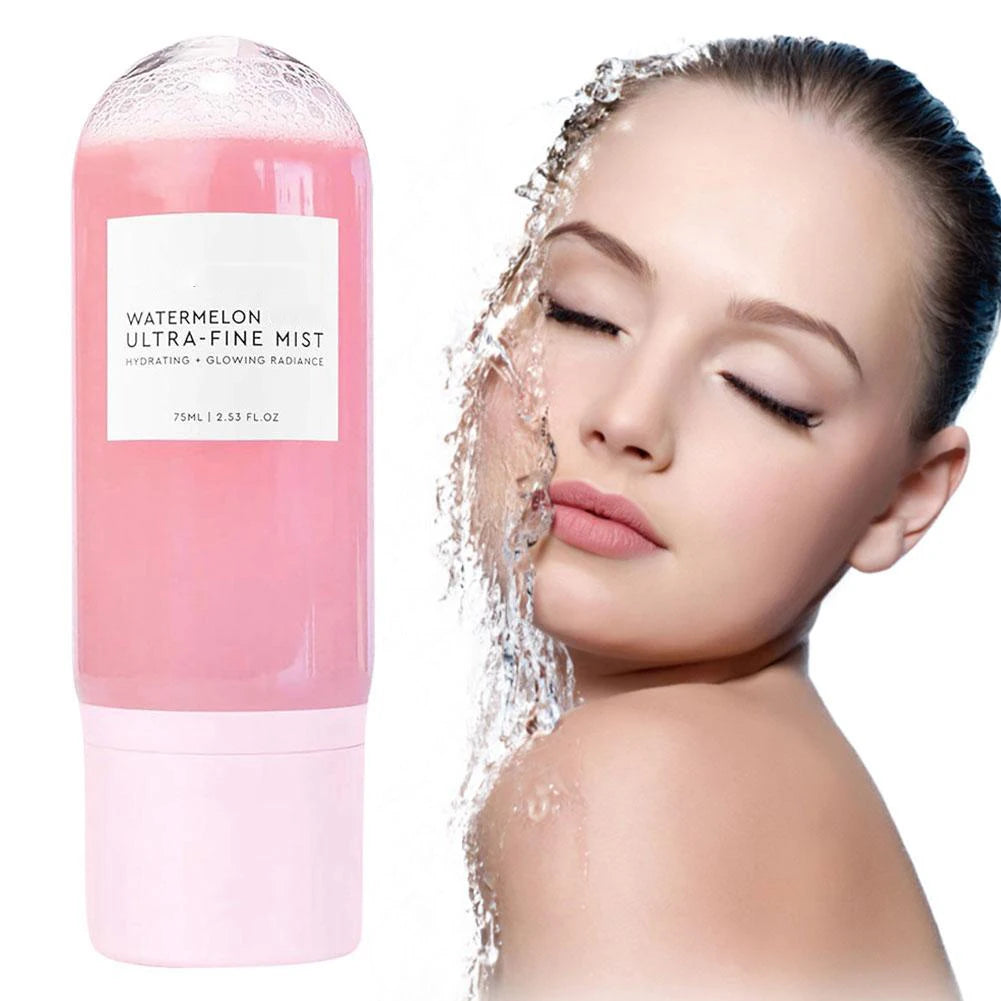 2PCS Watermelon Glow Facial Spray Ultra-Fine Watermelon Hydrating Mist With Hyaluronic Acid Refresh Brighten Dry Skin Care